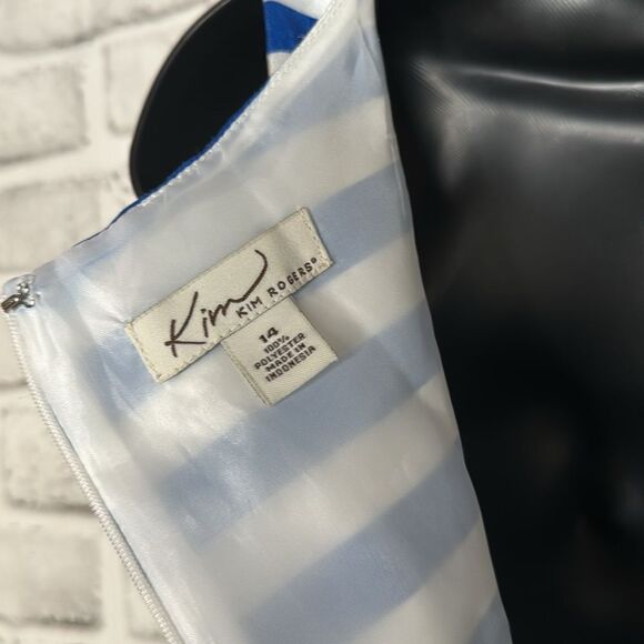 NWT Kim Rogers Career Striped Fit & Flare Swing Dress Size 14 - Picture 7 of 7